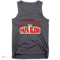 Papa Bless Pizza Better Goofs Better Memes Funny Meme Tank Top thumb 0