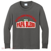 Papa Bless Pizza Better Goofs Better Memes Funny Meme Kids Long Sleeve Shirt thumb 0
