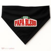 Papa Bless Pizza Funny Meme Prank Logo USA-Made Doggie Bandana thumb 0