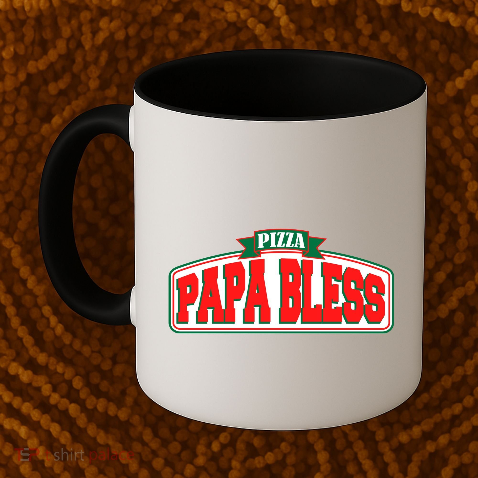 Papa Bless Pizza Funny Meme Prank Logo Coffee Mug