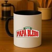 Papa Bless Pizza Funny Meme Prank Logo Coffee Mug thumb 4
