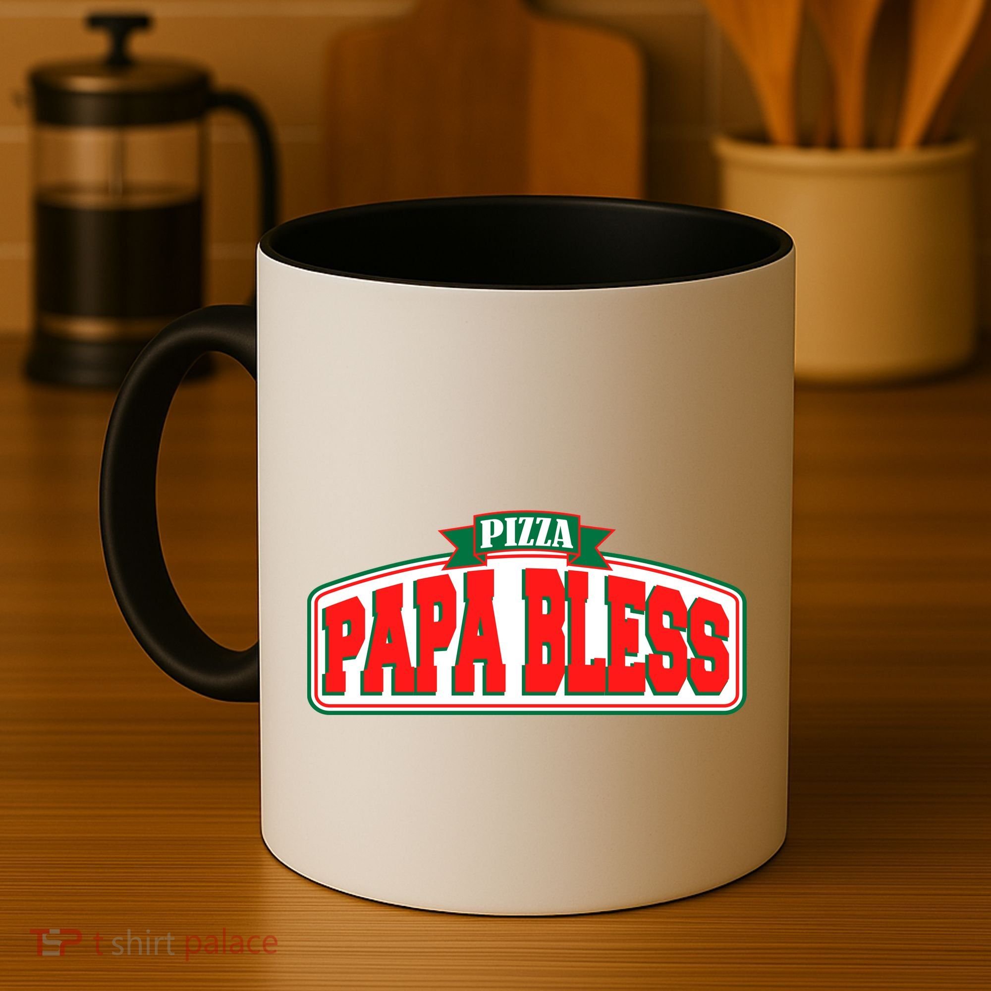 Papa Bless Pizza Funny Meme Prank Logo Coffee Mug