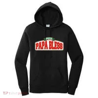 Papa Bless Pizza Funny Meme Prank Logo Women's Hoodie thumb 0