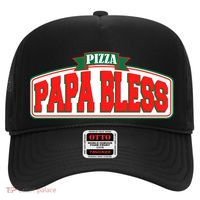 Papa Bless Pizza Funny Meme Prank Logo Hat thumb 0