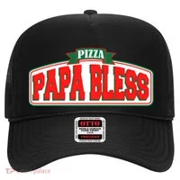 Papa Bless Pizza Funny Meme Prank Logo Hat thumb 0