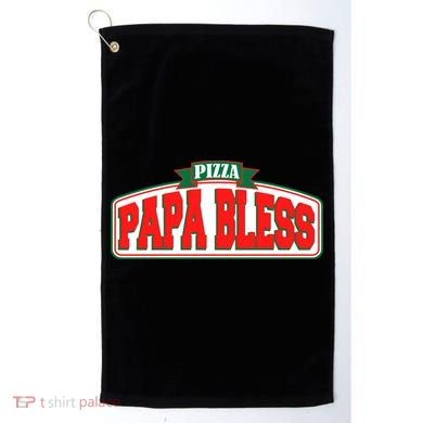 Papa Bless Pizza Funny Meme Prank Logo Golf Towel
