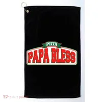 Papa Bless Pizza Funny Meme Prank Logo Golf Towel thumb 0