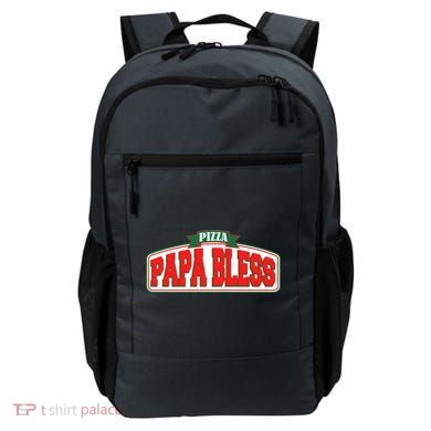 Papa Bless Pizza Funny Meme Prank Logo Backpack