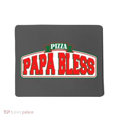 Papa Bless Pizza Funny Meme Prank Logo Mousepad