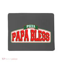 Papa Bless Pizza Funny Meme Prank Logo Mousepad thumb 0
