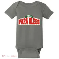 Papa Bless Pizza Funny Meme Prank Logo Baby Bodysuit thumb 0