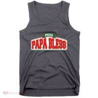Papa Bless Pizza Funny Meme Prank Logo Tank Top thumb 0