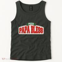 Papa Bless Pizza Funny Meme Prank Logo Tank Top thumb 2