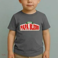 Papa Bless Pizza Funny Meme Prank Logo Toddler T-Shirt thumb 2