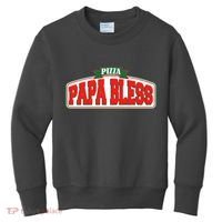 Papa Bless Pizza Funny Meme Prank Logo Kids Sweatshirt thumb 0