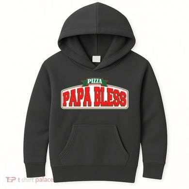 Papa Bless Pizza Funny Meme Prank Logo Kids Hoodie