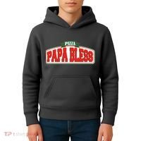 Papa Bless Pizza Funny Meme Prank Logo Kids Hoodie thumb 4