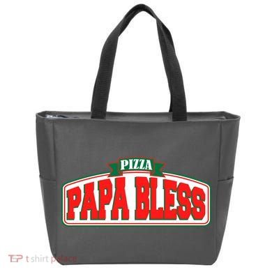 Papa Bless Pizza Funny Meme Prank Logo Tote Bag