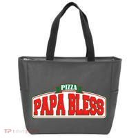 Papa Bless Pizza Funny Meme Prank Logo Tote Bag thumb 0