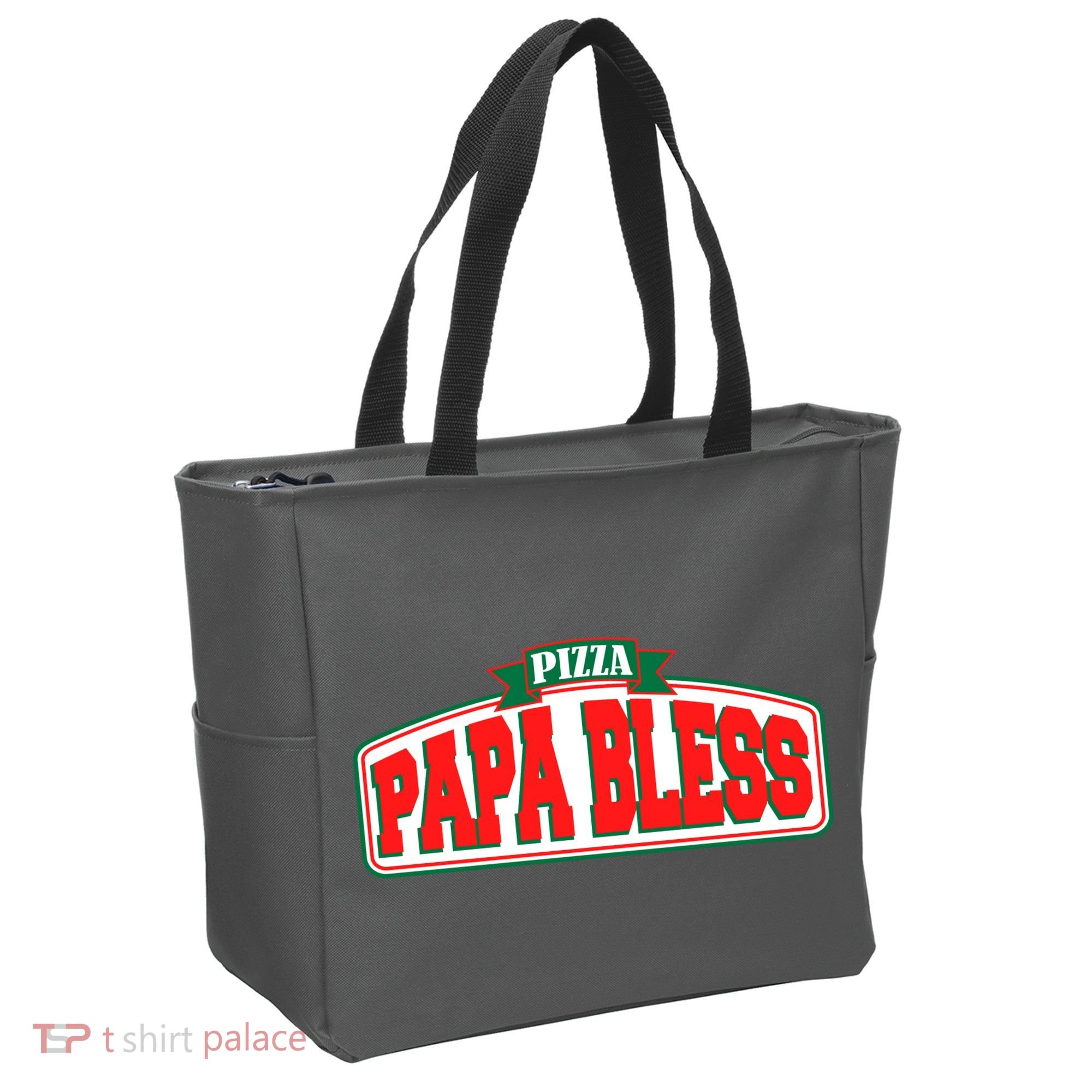 Papa Bless Pizza Funny Meme Prank Logo Tote Bag
