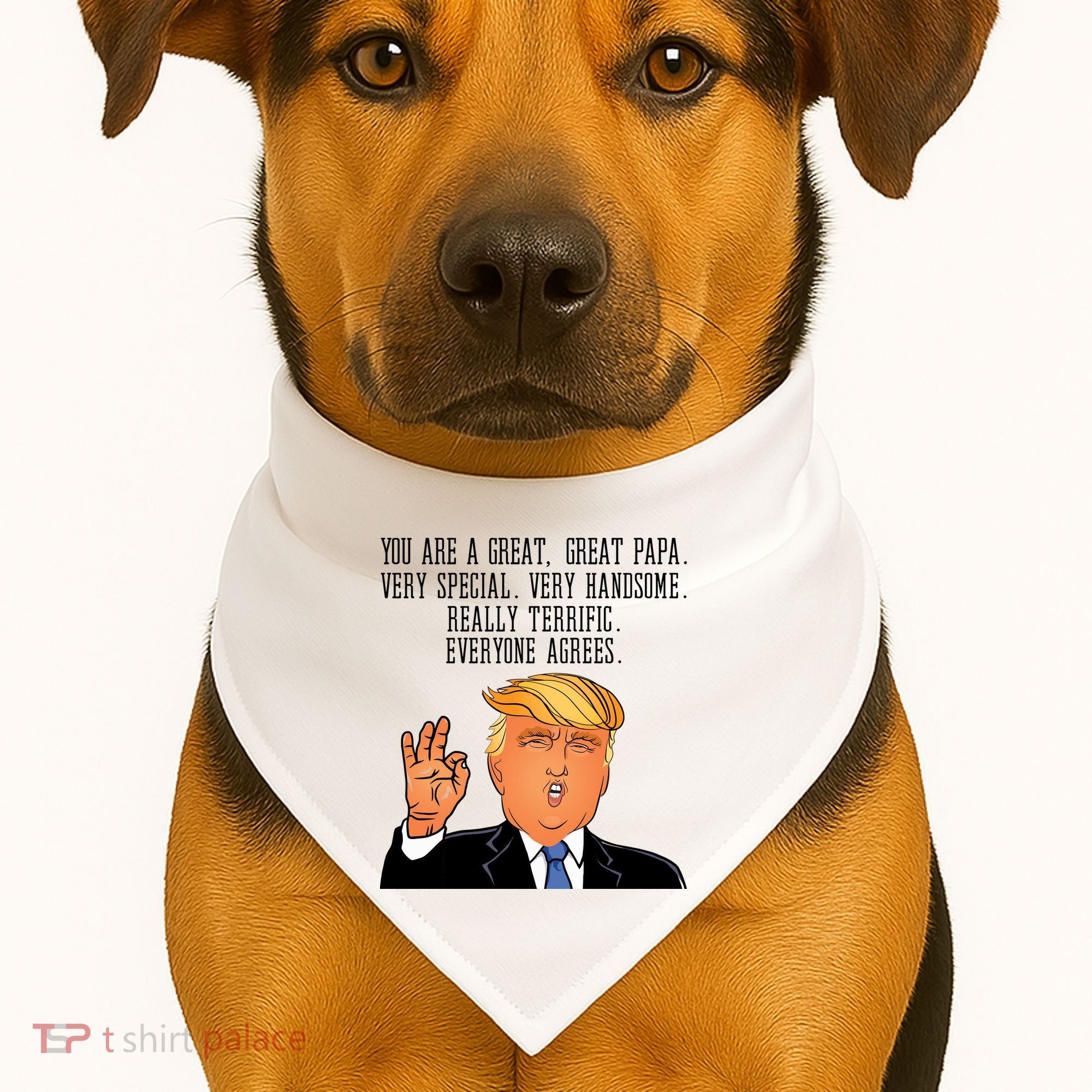Papa Donald Trump USA-Made Doggie Bandana