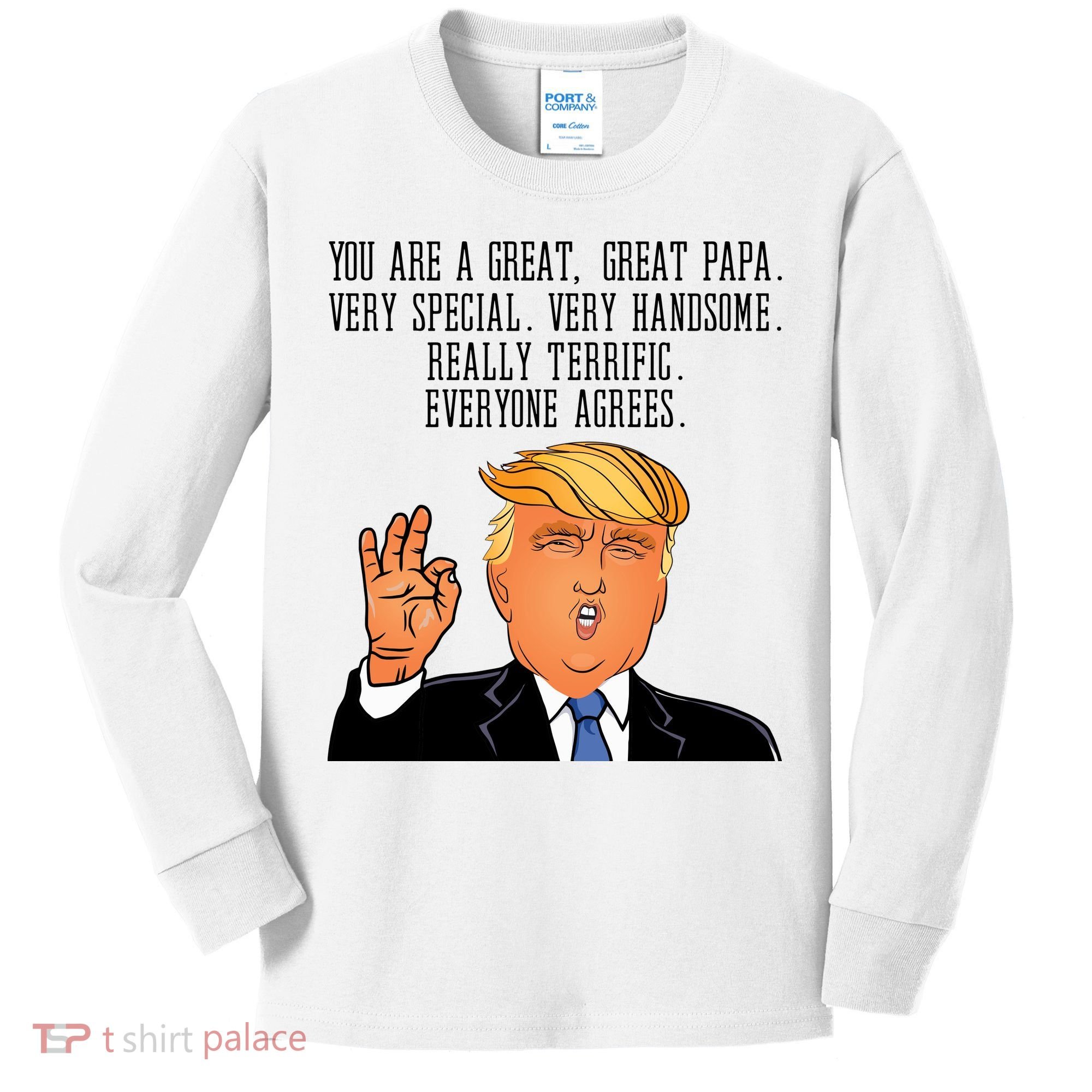Papa Donald Trump Kids Long Sleeve Shirt