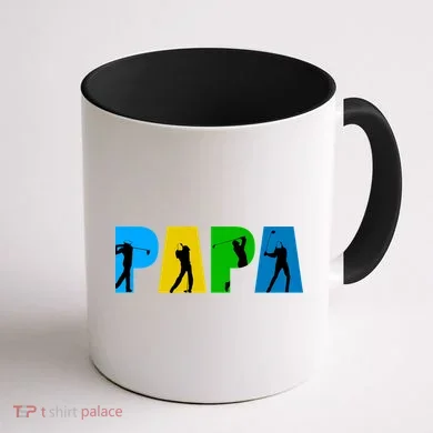 Papa Golfing Coffee Mug back