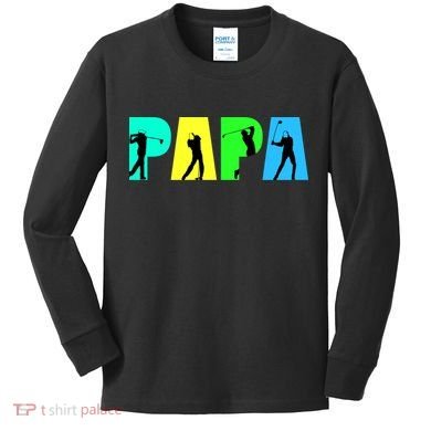 Papa Golfing Kids Long Sleeve Shirt