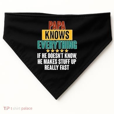 Papa Knows Everything No Matter What USA-Made Doggie Bandana