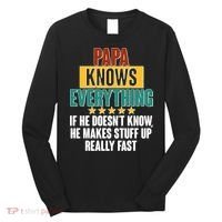 Papa Knows Everything No Matter What Long Sleeve Shirt thumb 0