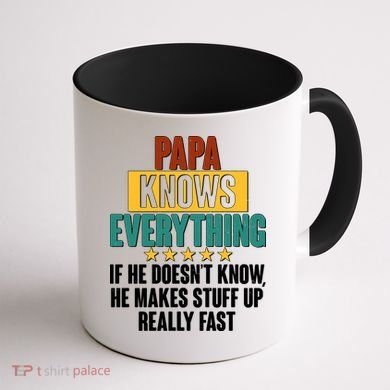 Papa Knows Everything No Matter What Coffee Mug back