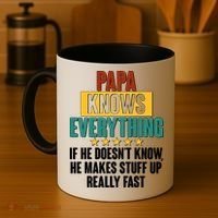 Papa Knows Everything No Matter What Coffee Mug thumb 4