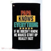 Papa Knows Everything No Matter What Golf Towel thumb 0