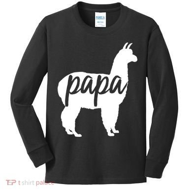 Papa Lama Kids Long Sleeve Shirt