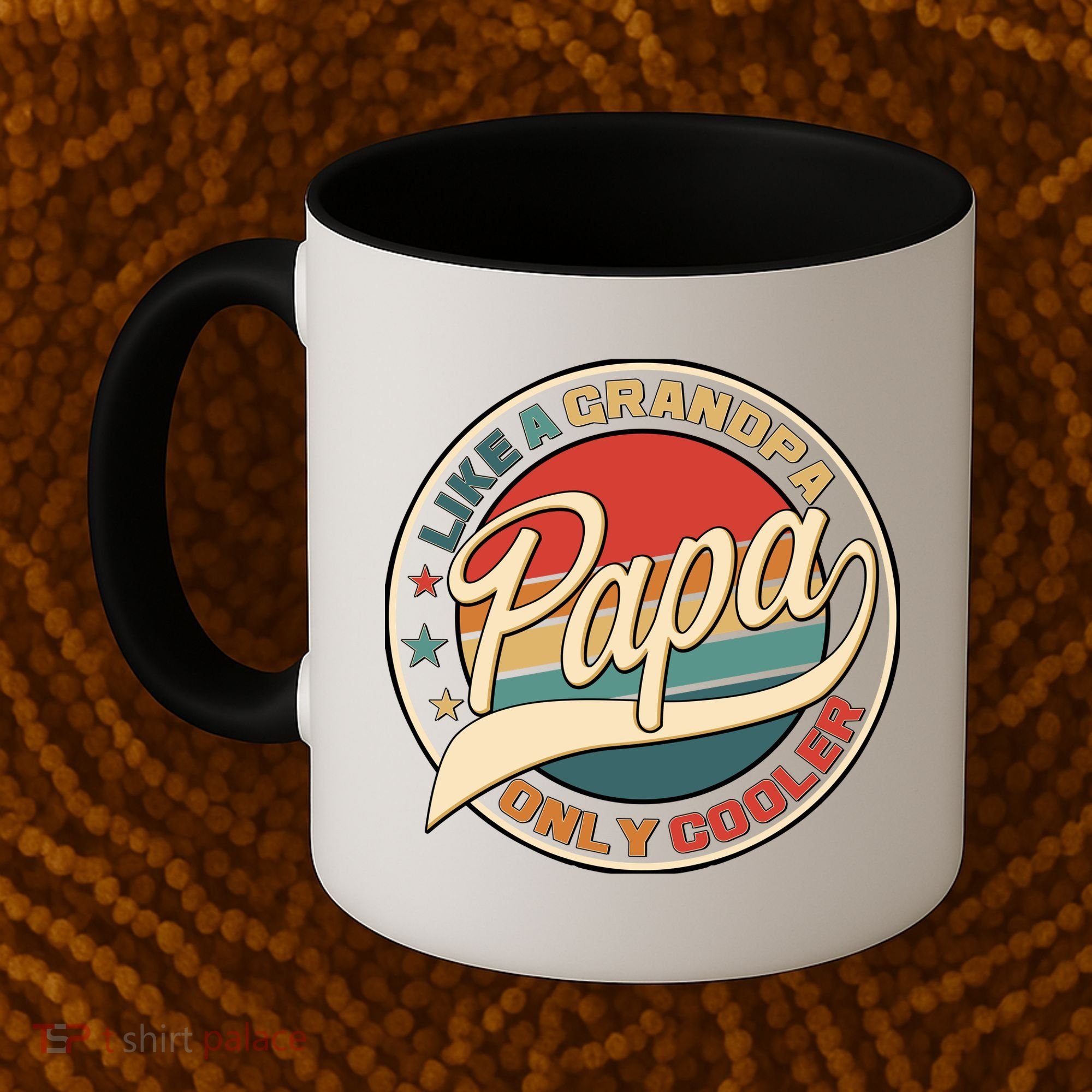 Papa Like A Grandpa Only Cooler Emblem Coffee Mug