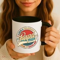 Papa Like A Grandpa Only Cooler Emblem Coffee Mug thumb 3