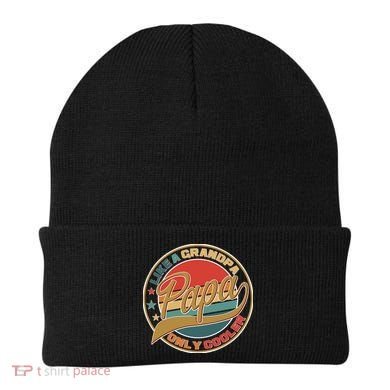 Papa Like A Grandpa Only Cooler Emblem Beanie