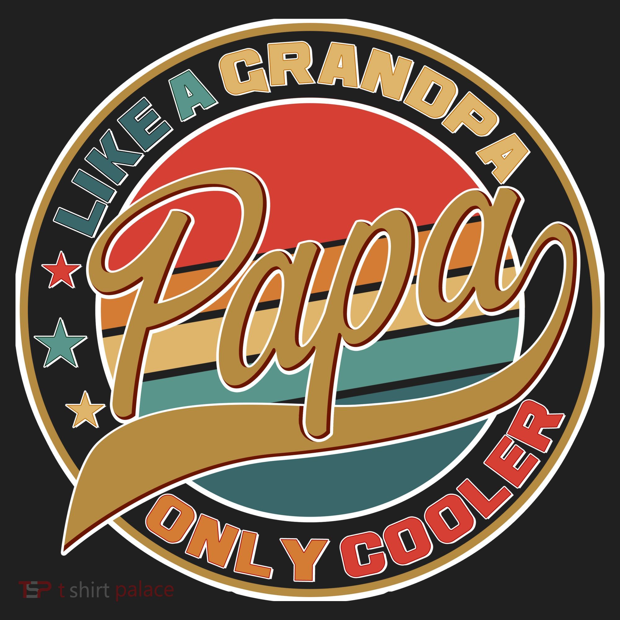 Papa Like A Grandpa Only Cooler Emblem Beanie