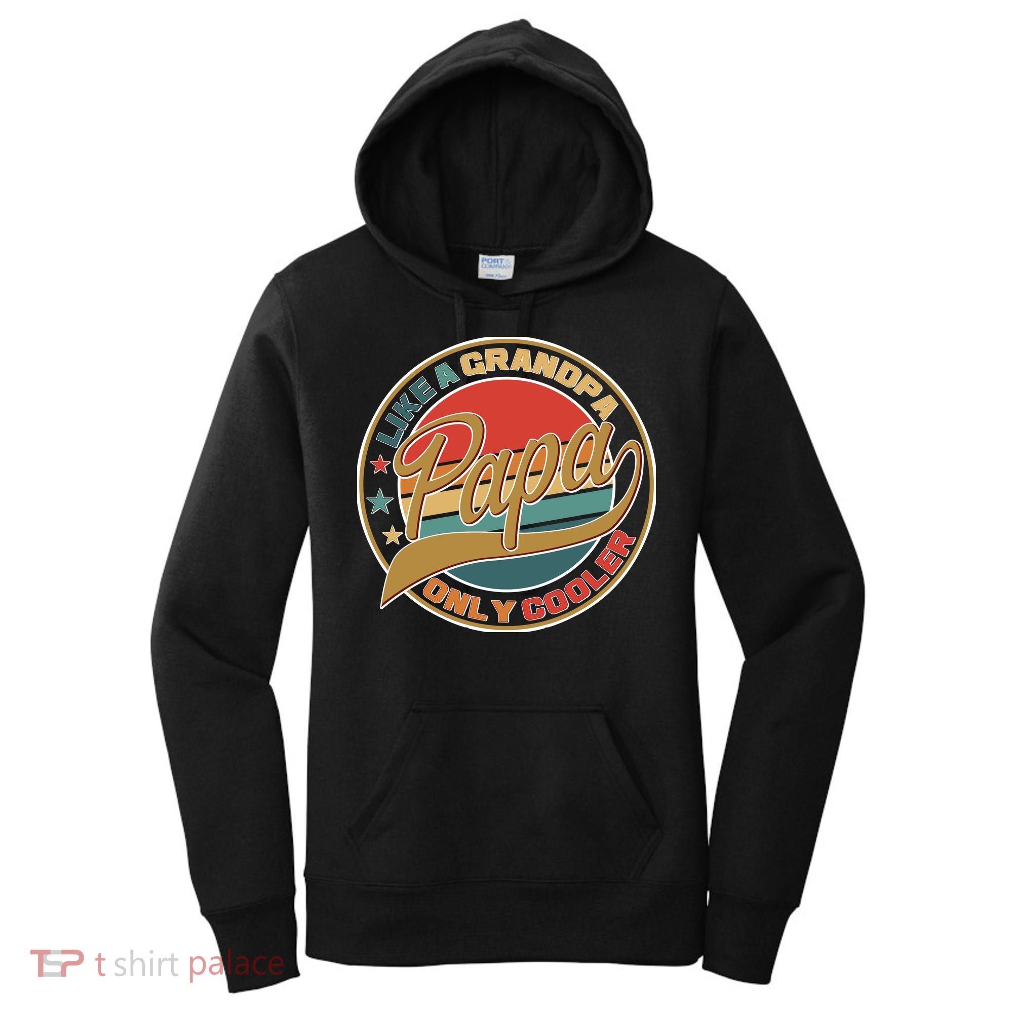 Papa Like A Grandpa Only Cooler Emblem Women's Hoodie