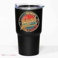 Papa Like A Grandpa Only Cooler Emblem Tumbler thumb 0