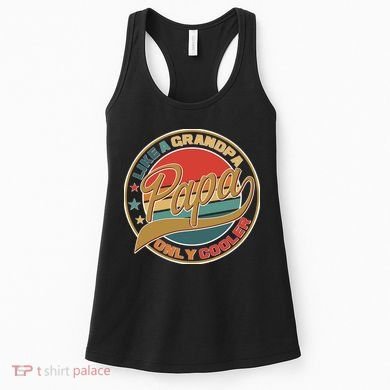 Papa Like A Grandpa Only Cooler Emblem Women's Tank Top