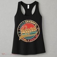 Papa Like A Grandpa Only Cooler Emblem Women's Tank Top thumb 3