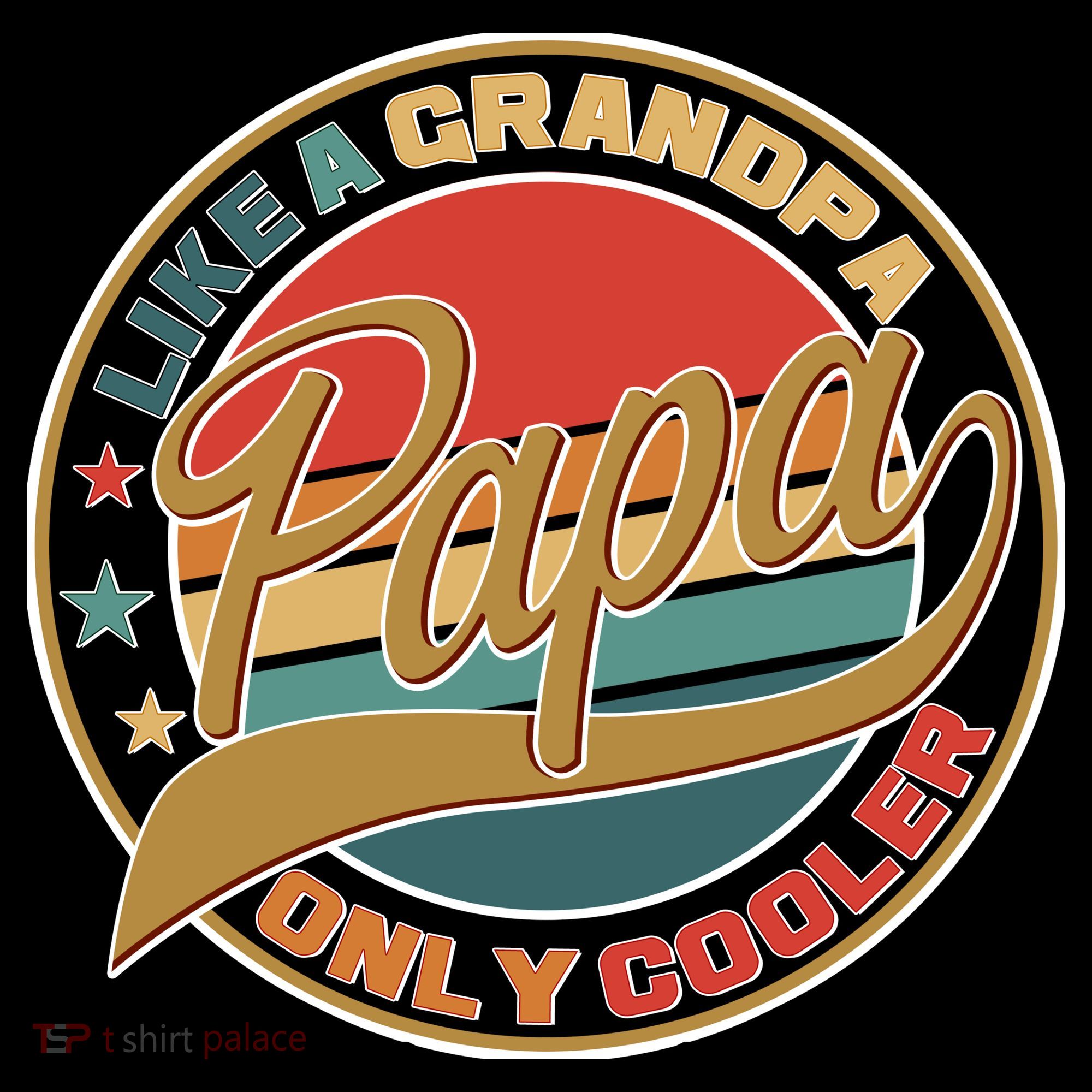 Papa Like A Grandpa Only Cooler Emblem Women's Tank Top