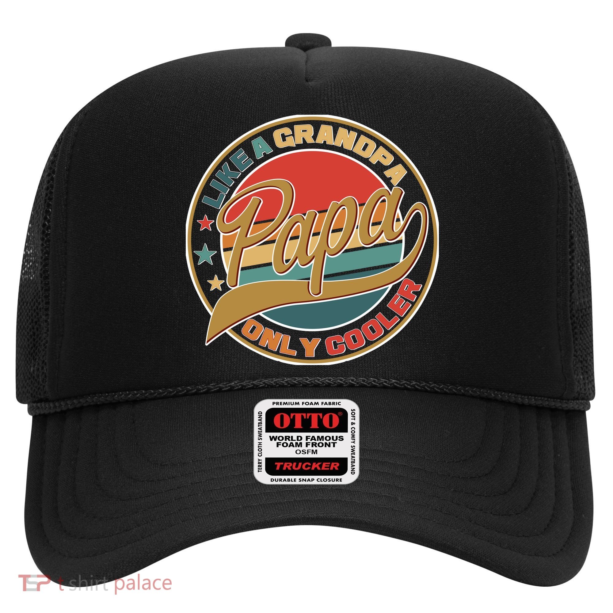 Papa Like A Grandpa Only Cooler Emblem Hat
