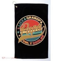Papa Like A Grandpa Only Cooler Emblem Golf Towel thumb 0