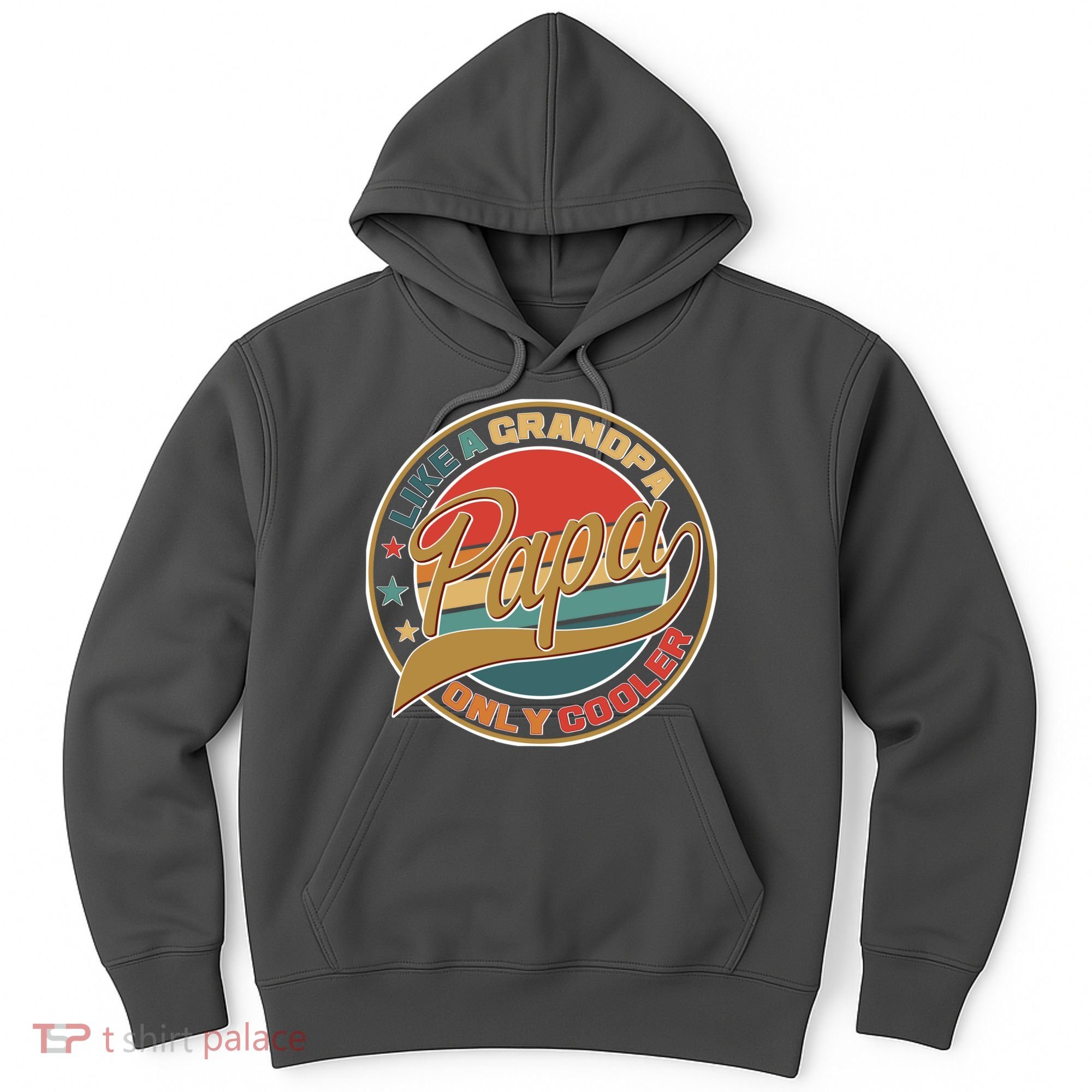 Papa Like A Grandpa Only Cooler Emblem Hoodie