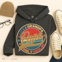 Papa Like A Grandpa Only Cooler Emblem Hoodie thumb 4