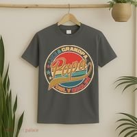 Papa Like A Grandpa Only Cooler Emblem T-Shirt thumb 2