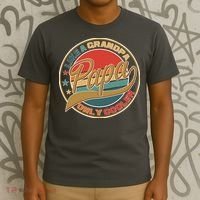 Papa Like A Grandpa Only Cooler Emblem T-Shirt thumb 3
