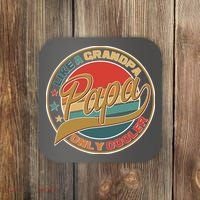 Papa Like A Grandpa Only Cooler Emblem Coaster thumb 0